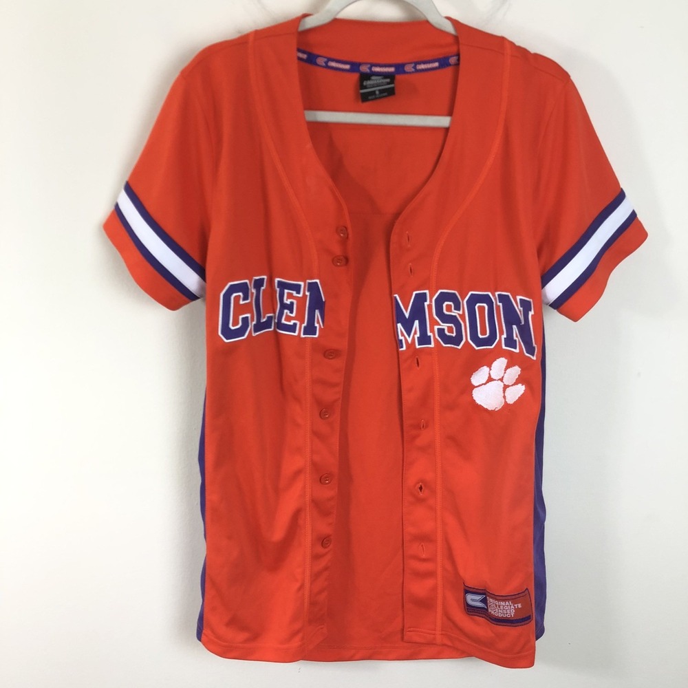 Clemson Tigers Colosseum Baseball Jersey Men's Sz S Orange Purple NCAA - Picture 4 of 16